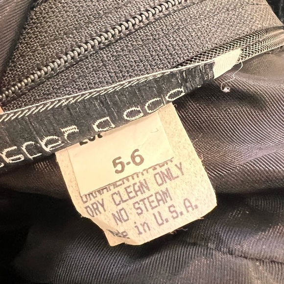 Vintage Betsy & Adam Embellished Sequin Crushed Black Velvet Halter Dress 5/6 - Picture 13 of 13